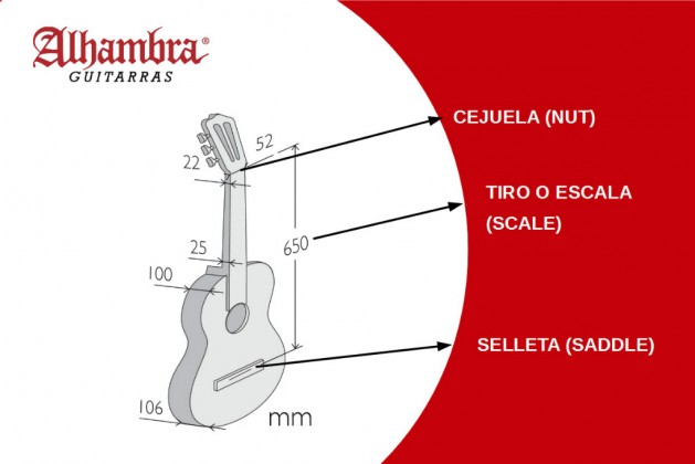 El guitarrista y las dimensiones de la guitarra española